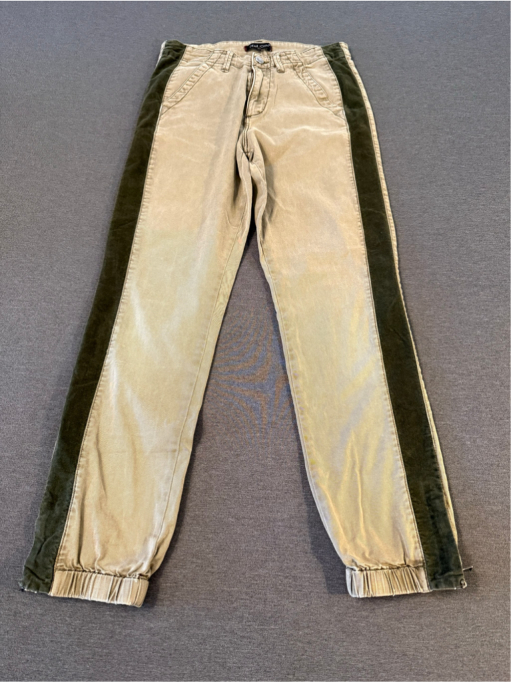 Dear John Olive Green Contrast Side Stripe Jogger Pants Utility Cargo Size 28 - Picture 4 of 14